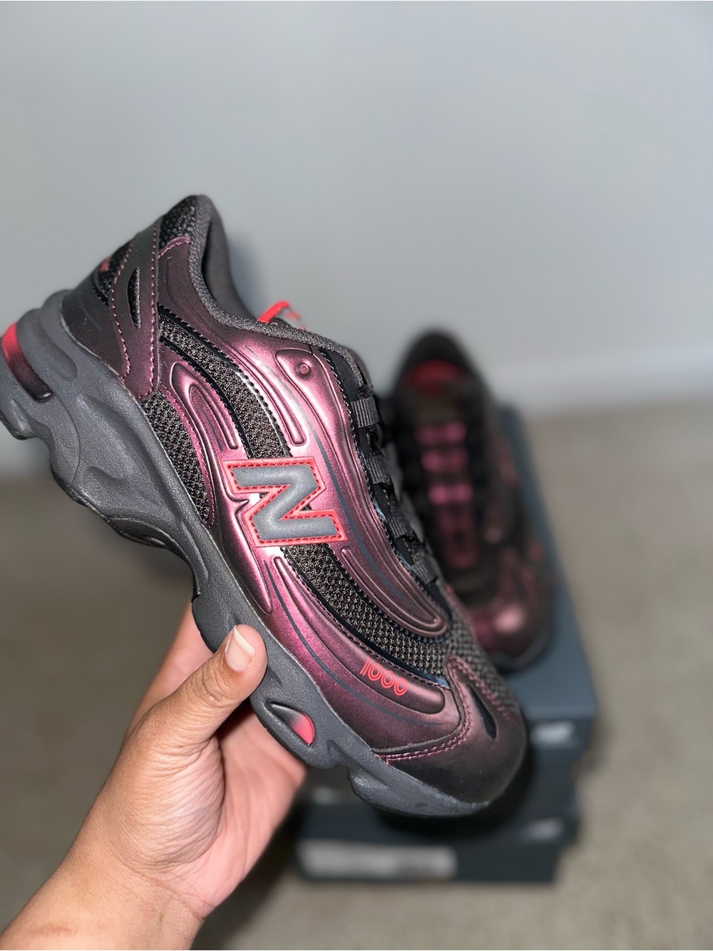 New Balance Kids Sneakers Metallic Burgundy and Black